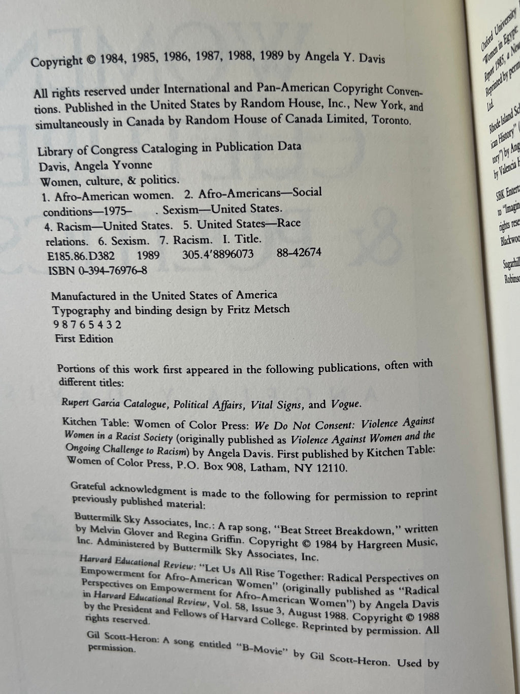 Women, Culture, & Politics, by Angela Y. Davis