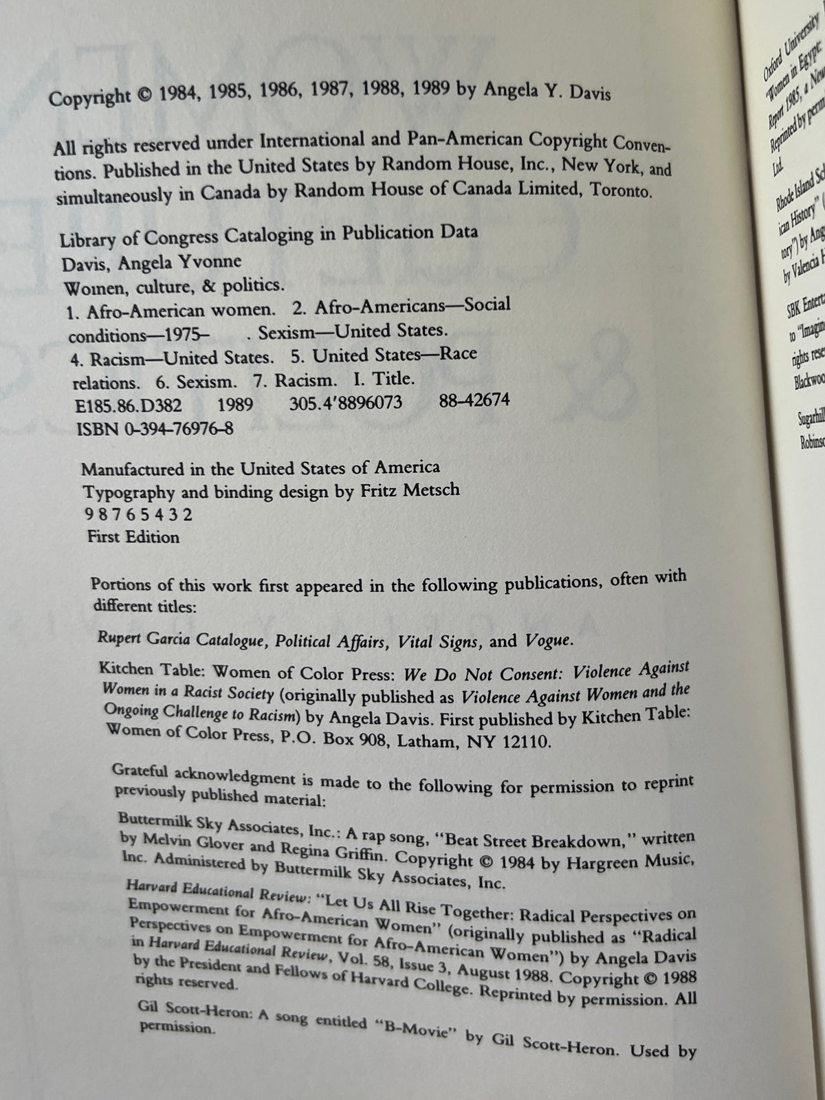 Women, Culture, & Politics, by Angela Y. Davis